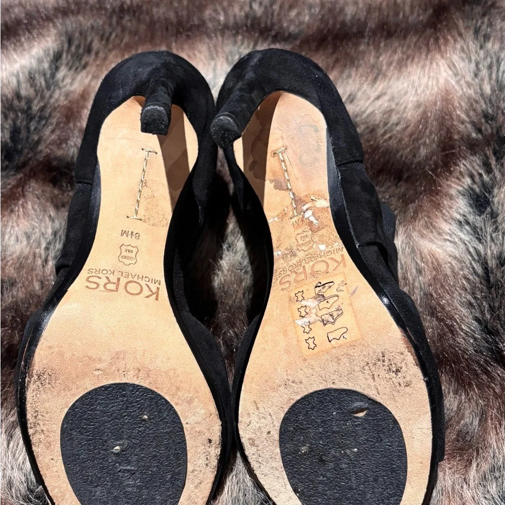 Vintage Suede Michael kors black heels size 8 1/2